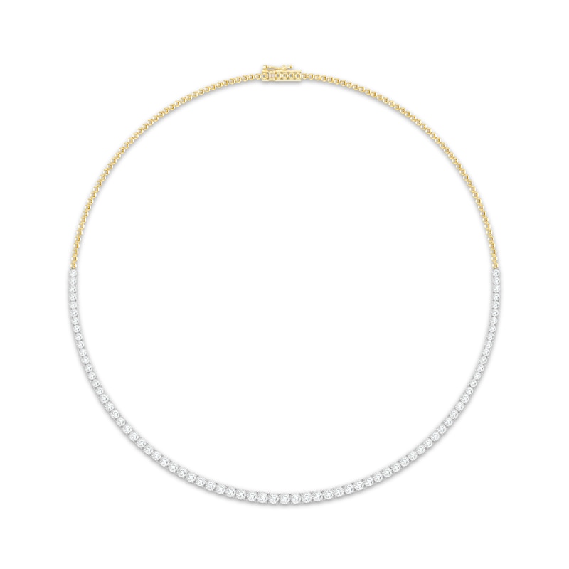 Main Image 1 of KAY Lab-Grown Diamonds Necklace 3 ct tw 14K Yellow Gold-Plated Sterling Silver 17"