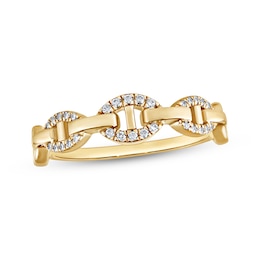 STUDIO BY KAY Lab-Grown Diamond Chain Link Ring 1/10 ct tw 24K Yellow Gold Vermeil Sterling Silver
