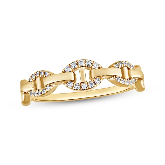 STUDIO BY KAY Lab-Grown Diamond Chain Link Ring 1/10 ct tw 24K Yellow Gold Vermeil Sterling Silver