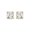 Thumbnail Image 2 of Round-Cut Diamond Solitaire Stud Earrings 1/5 ct tw 10K Yellow Gold (I/I3)