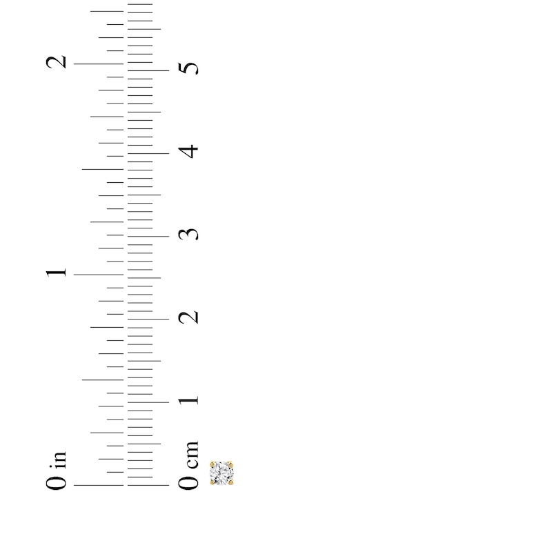 Main Image 4 of Round-Cut Diamond Solitaire Stud Earrings 1/5 ct tw 10K Yellow Gold (I/I3)