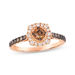 Le Vian Diamond Halo Ring 5/8 ct tw 14K Strawberry Gold