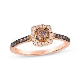 Le Vian Diamond Halo Ring 1/2 ct tw 14K Strawberry Gold
