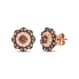 Le Vian Diamond Halo Stud Earrings 1 ct tw 14K Strawberry Gold