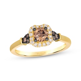 Le Vian Diamond Scalloped Halo Ring 5/8 ct tw 14K Honey Gold