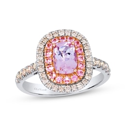Le Vian Cushion-Cut Morganite & Pink Tourmaline Ring 1/2 ct tw Diamonds 14K Two-Tone Gold