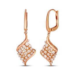 Le Vian Diamond Swirl Drop Earrings 3/4 ct tw 14K Strawberry Gold
