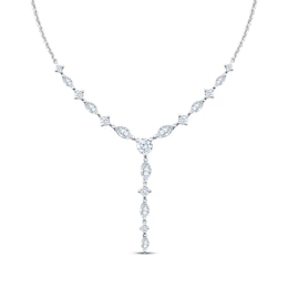 Neil Lane Artistry Marquise & Round-Cut Lab-Grown Diamond Y Necklace 1-1/2 ct tw 14K White Gold 18"