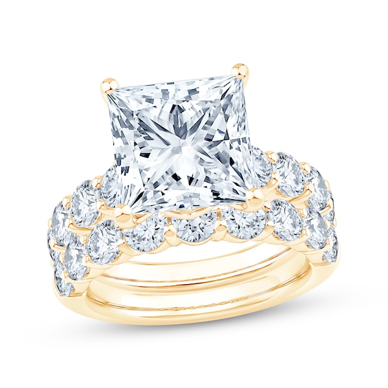 Now + Forever Lab-Grown Diamonds Certified Princess-Cut Bridal Set 8 ct tw 14K Yellow Gold