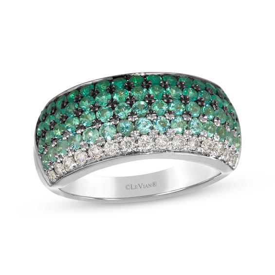 Le Vian Natural Emerald Ombré Ring 1/5 ct tw Diamonds 14K Vanilla Gold
