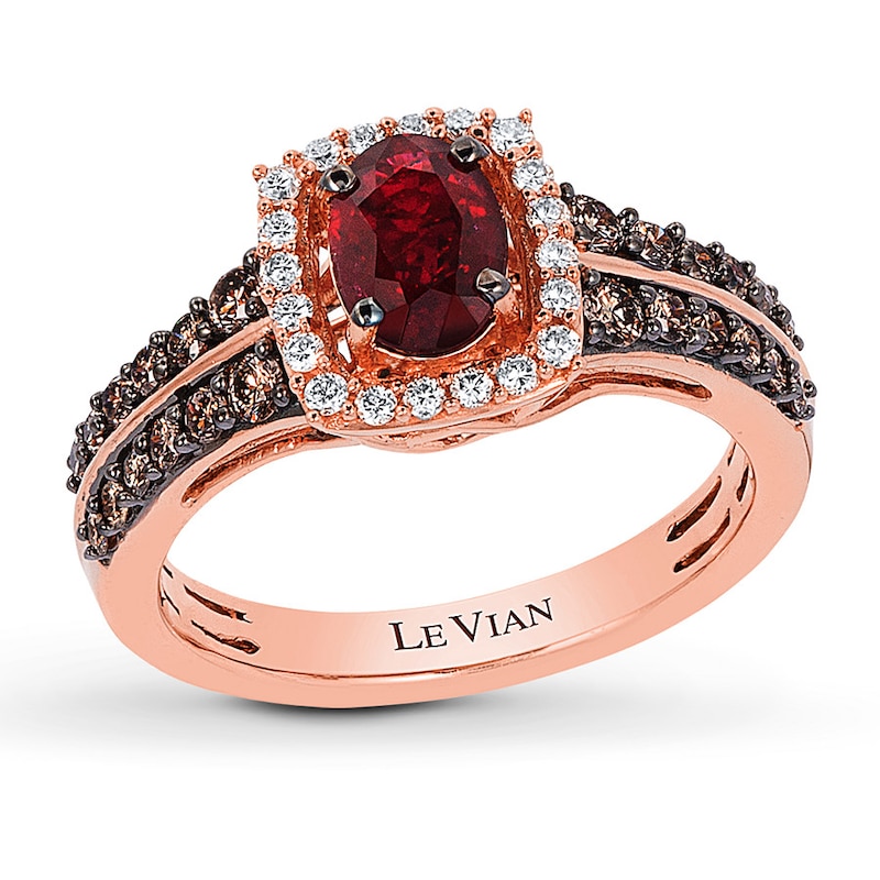 Main Image 1 of Le Vian Natural Ruby Ring 1/2 ct tw Diamonds 14K Gold