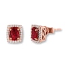 Thumbnail Image 1 of Le Vian Natural Ruby 1/6 ct tw Diamonds 14K Strawberry Gold Earrings