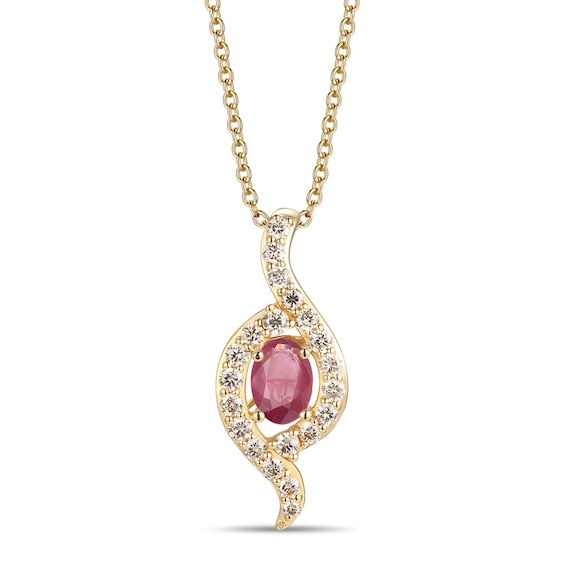 Le Vian Ruby Necklace 1/3 ct tw Diamonds 14K Honey Gold