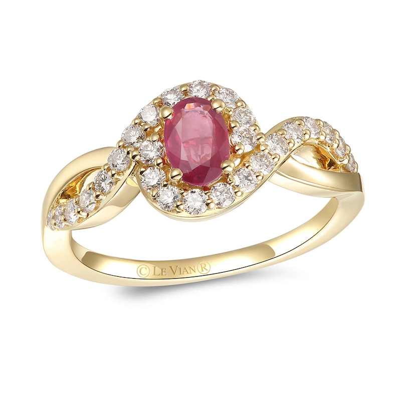 Le Vian Ruby Ring 3/8 ct tw Diamonds 14K Honey Gold