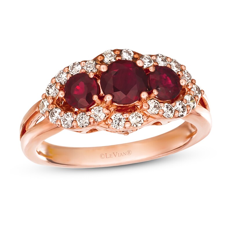 Le Vian Ruby Ring 1/2 ct tw Diamonds 14K Strawberry Gold