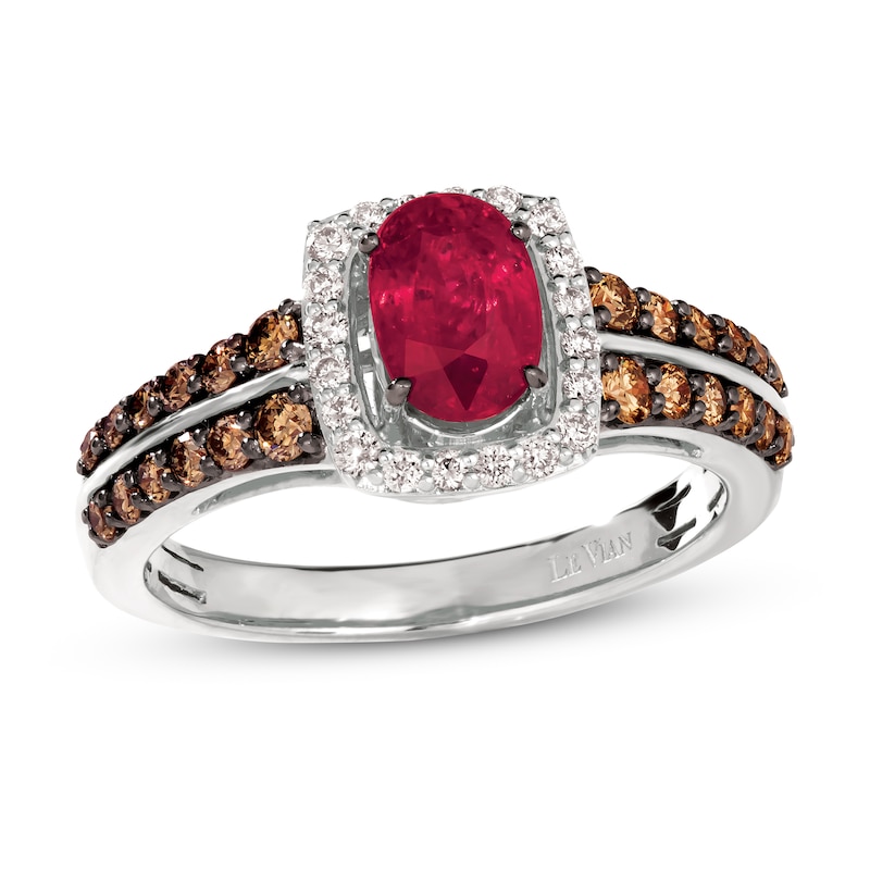 Le Vian Ruby Ring 1/2 ct tw 14K Vanilla Gold with 360