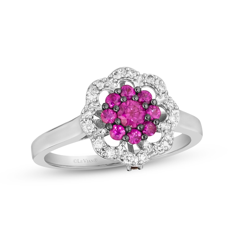 Main Image 1 of Le Vian Ruby & Diamond Ring 1/10 ct tw Diamonds 14K Vanilla Gold
