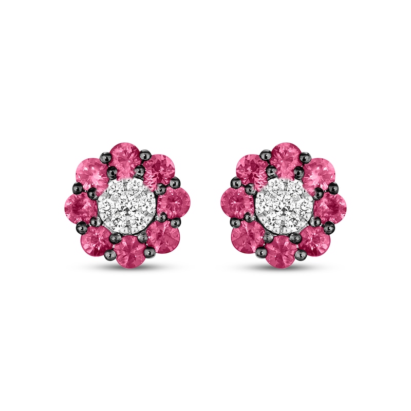 Le Vian Diamond & Ruby Stud Earrings 1/10 ct tw Diamonds 14K Vanilla Gold