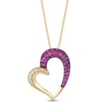 Le Vian Ruby Heart Necklace 1/8 ct tw Diamonds 14K Honey Gold 18"