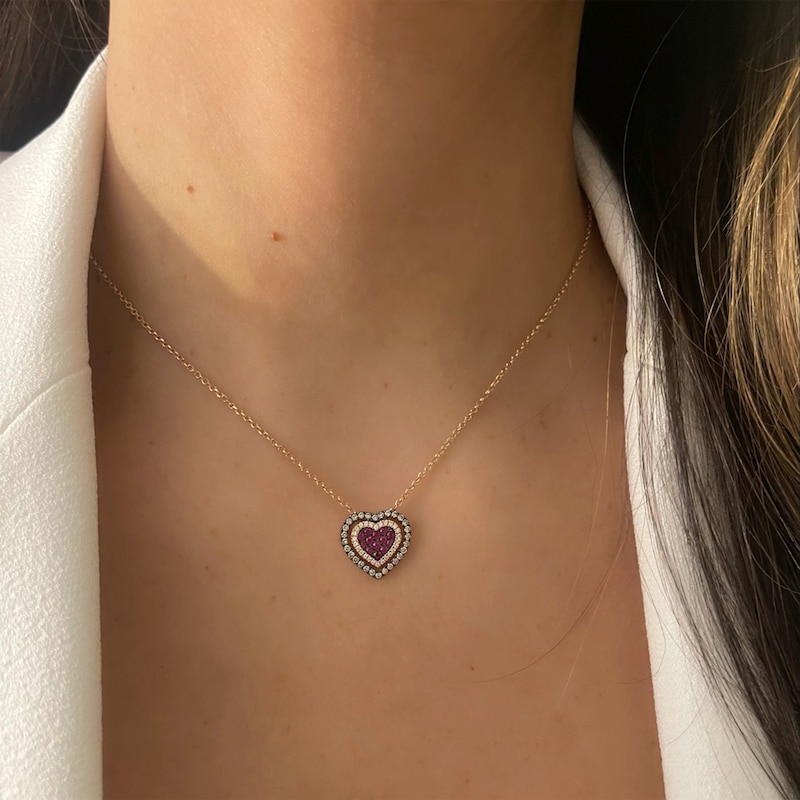Ruby Necklace | S for Sparkle Sterling Silver / 16
