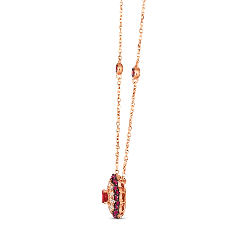 Main Image 2 of Le Vian Ruby Necklace 1/10 ct tw Diamonds 14K Strawberry Gold 19&quot;