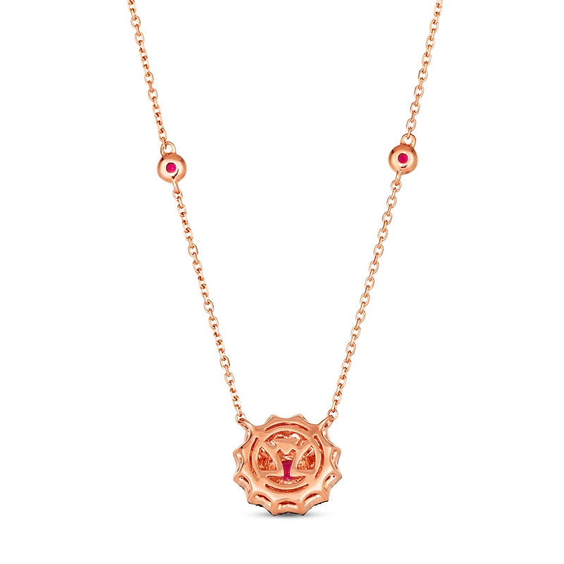 Main Image 3 of Le Vian Ruby Necklace 1/10 ct tw Diamonds 14K Strawberry Gold 19&quot;