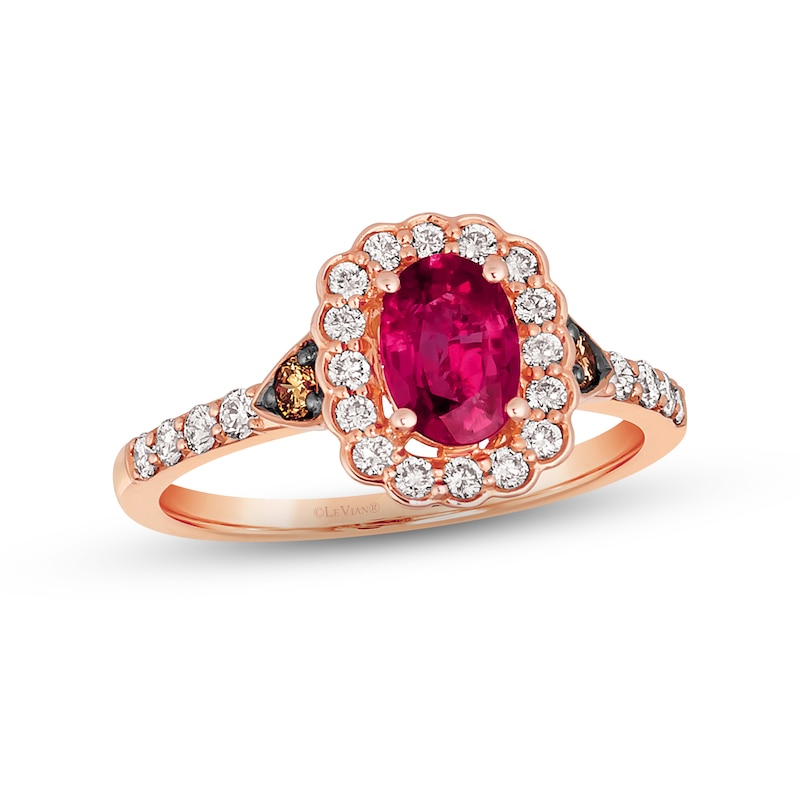 Le Vian Ruby Ring 1/2 ct tw Diamonds 14K Strawberry Gold