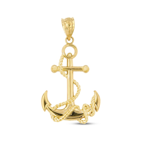 Men's Anchor Charm 14K Yellow Gold