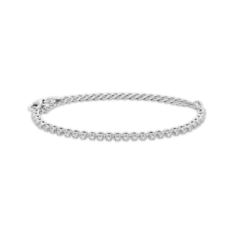 Diamond Adjustable Line Tennis Bracelet 1/4 ct tw Sterling Silver 6.25" to 9"