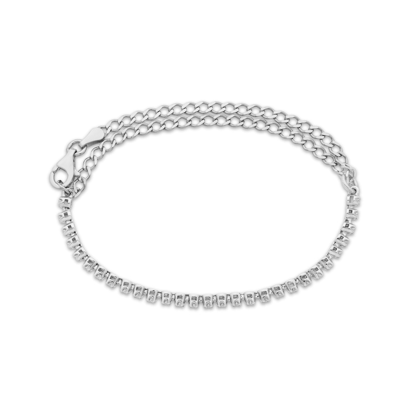 Diamond Adjustable Line Tennis Bracelet 1/4 ct tw Sterling Silver 9"