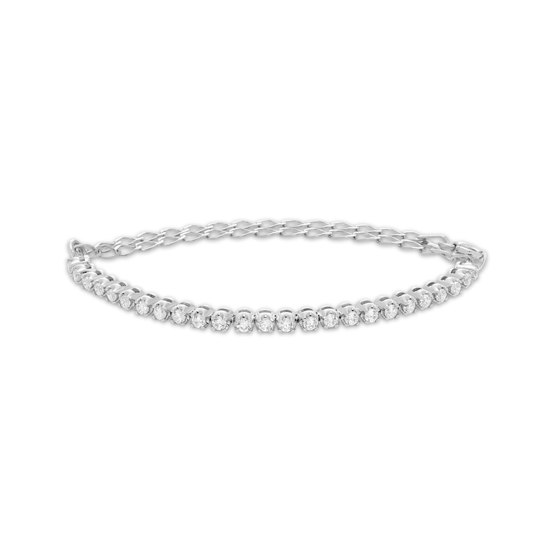 Diamond Adjustable Line Tennis Bracelet 1 ct tw 10K White Gold 6.25" to 9"