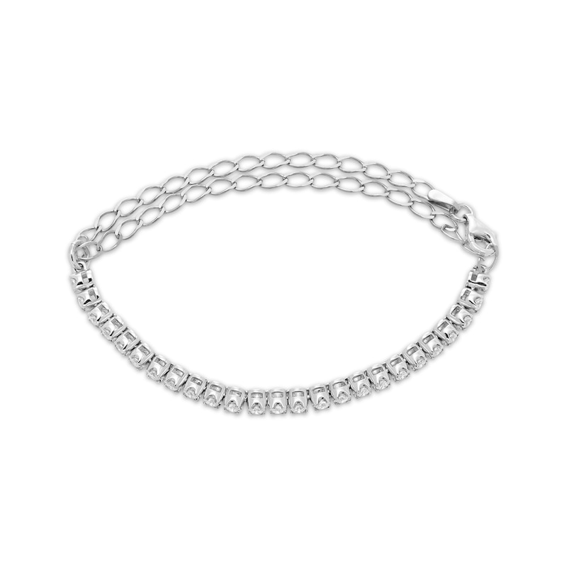 Diamond Adjustable Line Tennis Bracelet 1 ct tw 10K White Gold 9"