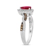 Thumbnail Image 2 of Le Vian Chocolate Twist Pear-Shaped Ruby Ring 1/3 ct tw Diamonds 14K Vanilla Gold
