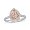 Thumbnail Image 1 of Neil Lane Pear-Shaped Morganite & Diamond Halo Engagement Ring 3/8 ct tw 14K Two-Tone Gold