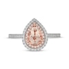 Thumbnail Image 2 of Neil Lane Pear-Shaped Morganite & Diamond Halo Engagement Ring 3/8 ct tw 14K Two-Tone Gold