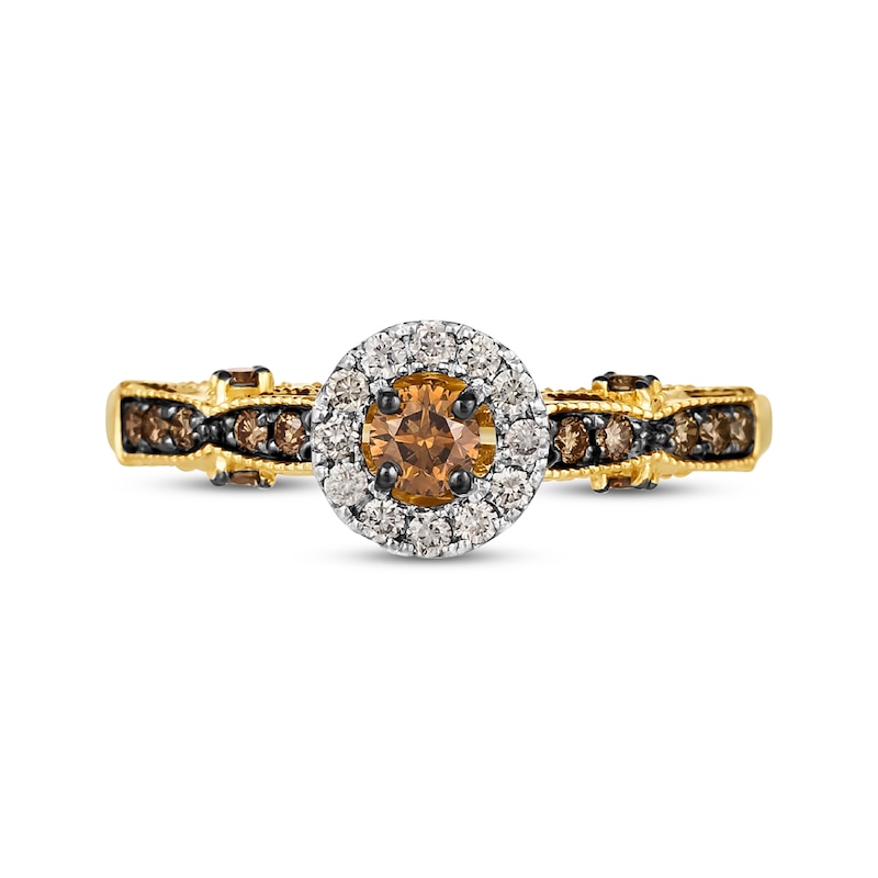 Main Image 4 of Le Vian Chocolate Diamond Ring 5/8 ct tw 14K Two-Tone Gold