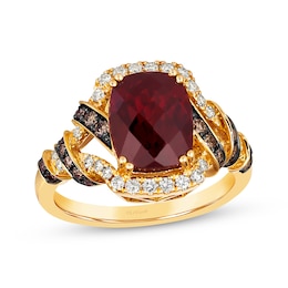 Le Vian Limited Edition Garnet Ring 1/2 ct tw Diamonds 14K Honey Gold