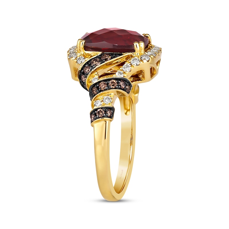 Le Vian Limited Edition Garnet Ring 1/2 ct tw Diamonds 14K Honey Gold