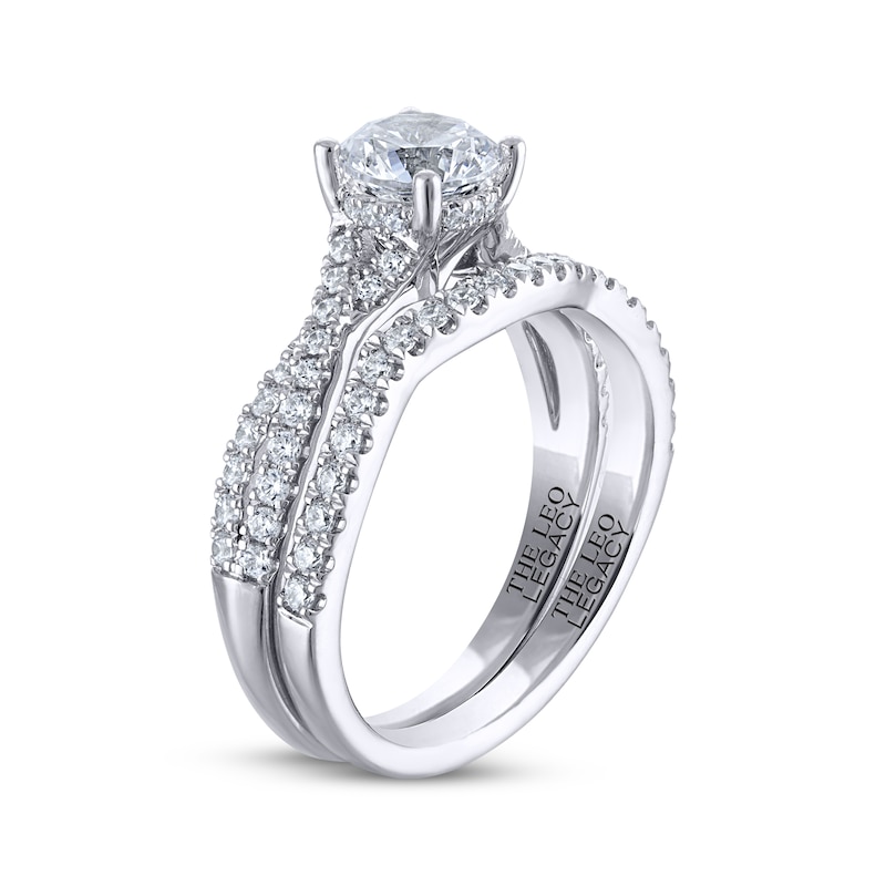 Main Image 2 of THE LEO Legacy Lab-Grown Diamond Round-Cut Bridal Set 1-1/2 ct tw 14K White Gold