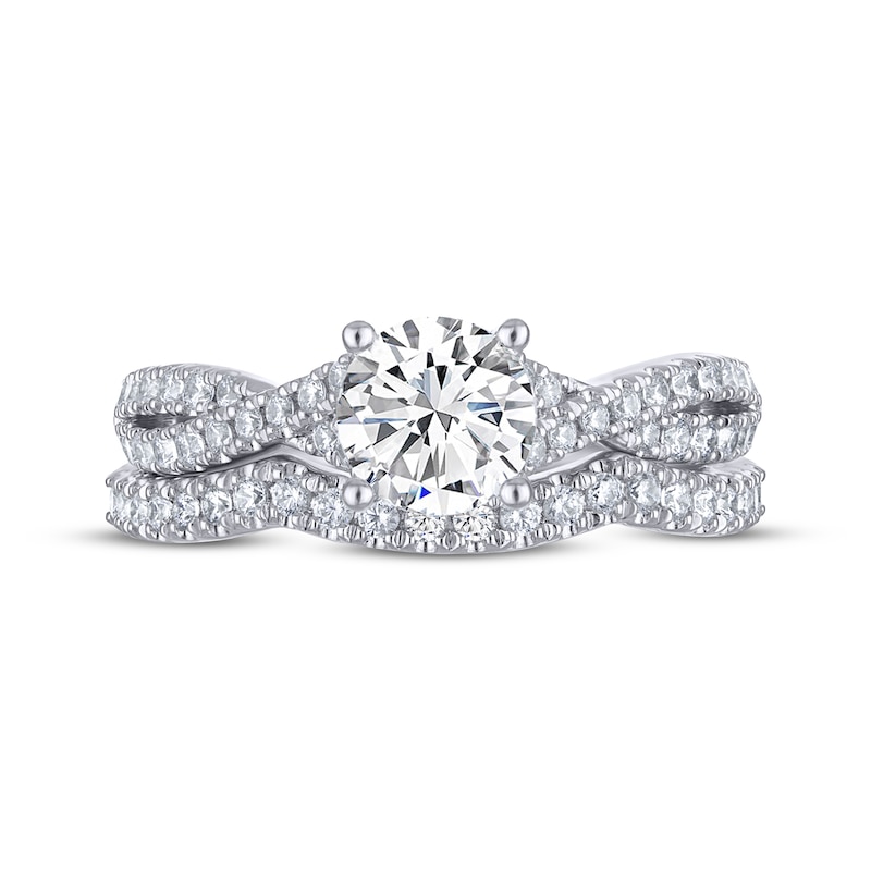 Main Image 3 of THE LEO Legacy Lab-Grown Diamond Round-Cut Bridal Set 1-1/2 ct tw 14K White Gold