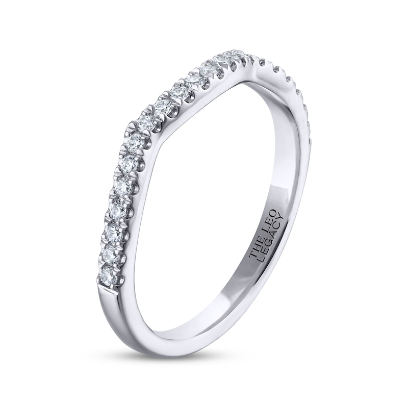 Main Image 8 of THE LEO Legacy Lab-Grown Diamond Contour Wedding Band 1/5 ct tw 14K White Gold
