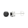 Thumbnail Image 3 of Round-cut Black Diamond Solitaire Stud Earrings 2 ct tw 10K White Gold