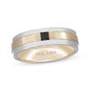 Thumbnail Image 1 of Neil Lane Men's Square-Cut Black Diamond Wedding Band 1/4 ct tw 14K Two-Tone Gold