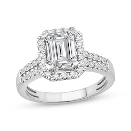 Lab-Grown Diamonds Emerald-Cut Engagement Ring 2-1/3 ct tw 14K White Gold