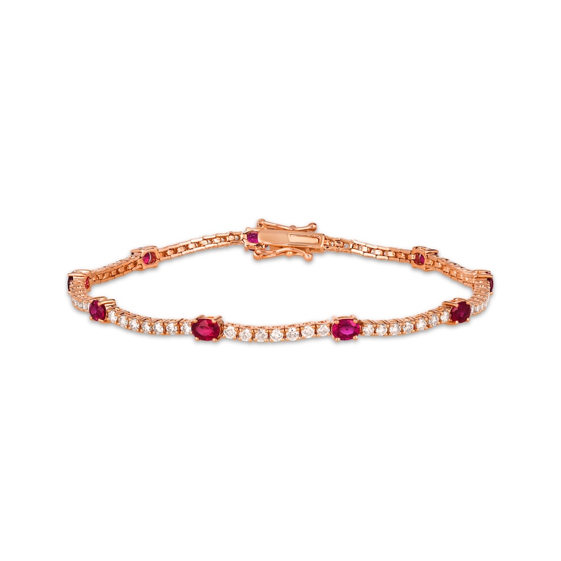 Main Image 1 of Le Vian Ruby Bracelet 1-5/8 ct tw Diamonds 14K Strawberry Gold 7.15&quot;
