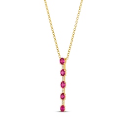 Le Vian Ruby Drop Necklace 1/20 ct tw Diamonds 14K Honey Gold 19"