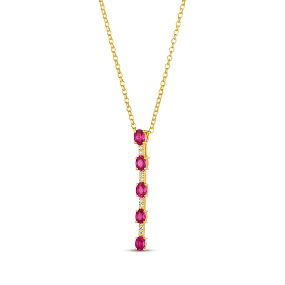Le Vian Ruby Drop Necklace 1/20 ct tw Diamonds 14K Honey Gold 19"