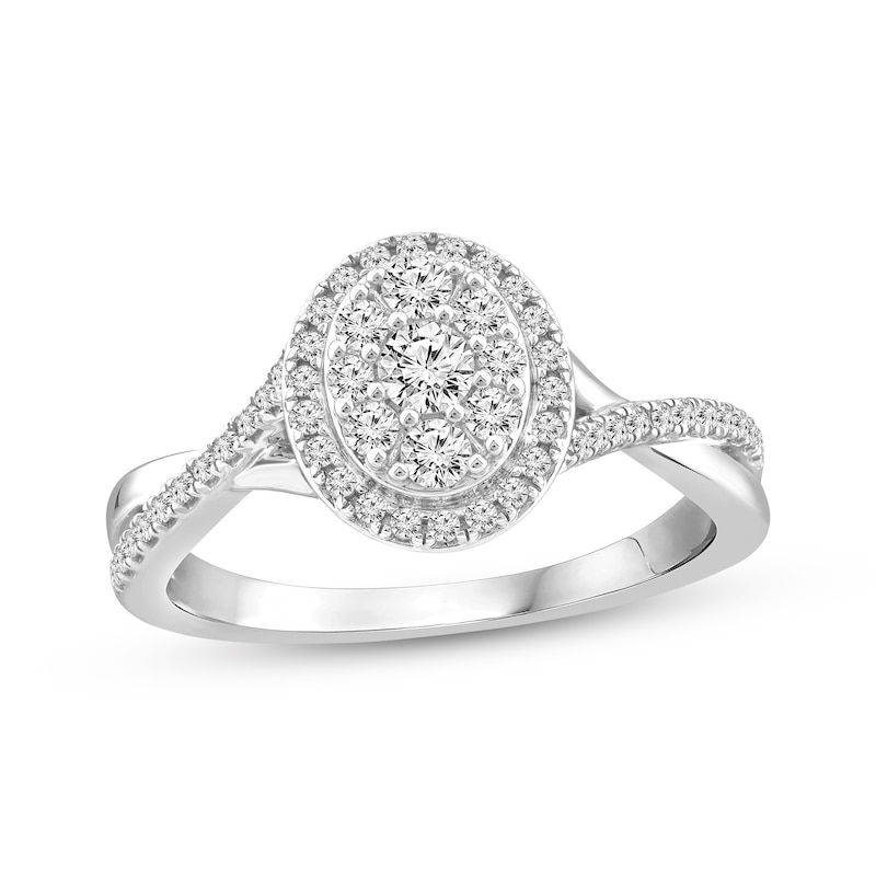 14K White Gold Multi-Center Diamond Engagement Ring 14K White Gold Multi-Center Diamond Engagement Ring