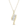 Thumbnail Image 0 of Three-Stone Diamond Swirl Necklace 1/4 ct tw 10K Yellow Gold 18"