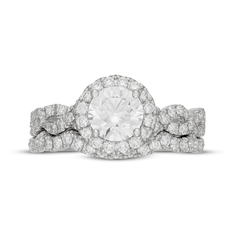 Main Image 3 of Neil Lane Artistry Round-Cut Lab-Grown Diamond Halo Bridal Set 1-7/8 ct tw 14K White Gold
